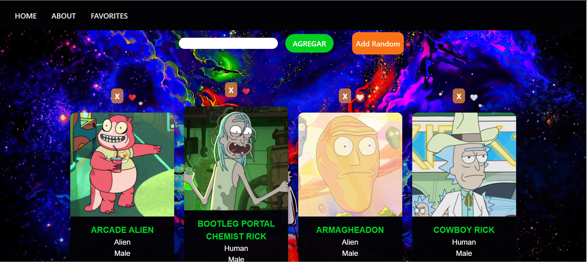 proyecto titulado Rick and Morty
